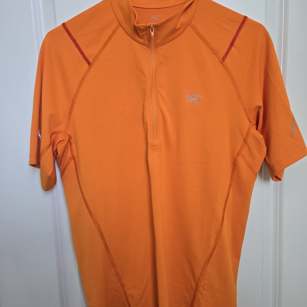 Arc'teryx Men's Orange Half Zip Athletic Tee